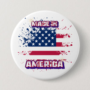 "Made in America" Farbspritzer-Amerikanische Flagg Button
