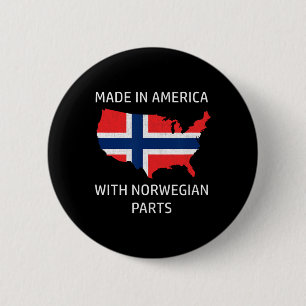 Made In America mit norwegischen Teilen - Norwegen Button