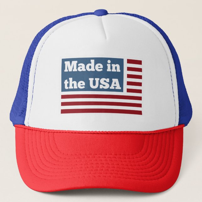 Made in America Patriotic Trucker Hat Truckerkappe (Vorderseite)