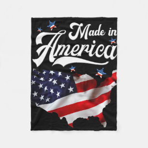 Made In America - Patriotische amerikanische Flagg Fleecedecke