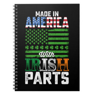 Made in America with Irish Parts St Patrick's Day Notizblock