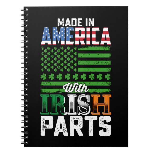 Made in America with Irish Parts St Patrick's Day Notizblock (Vorderseite)