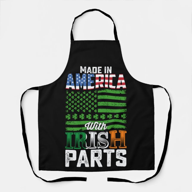 Made in America with Irish Parts St Patrick's Day Schürze (Vorderseite)