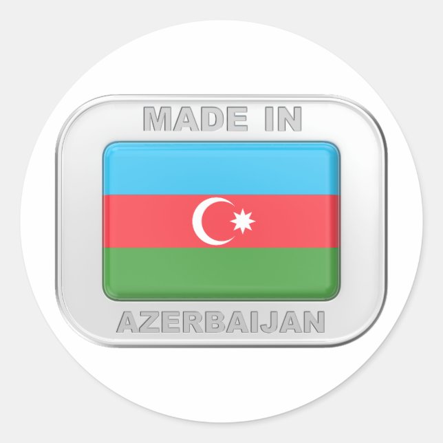 Made in Aserbaidschan Runder Aufkleber (Vorderseite)