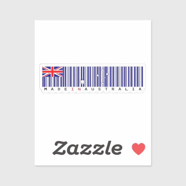 Made in Australia Barcode Flag Sticker (Blatt)