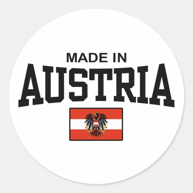 Made in Austria Runder Aufkleber (Vorderseite)