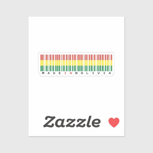 Made in Bolivia Barcode Flag Sticker (Blatt)