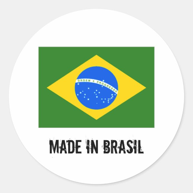 Made in Brasil große runde Aufkleber (Vorderseite)