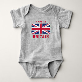 "Made in Britain" (Vintager Text)  Union Jack Baby Strampler