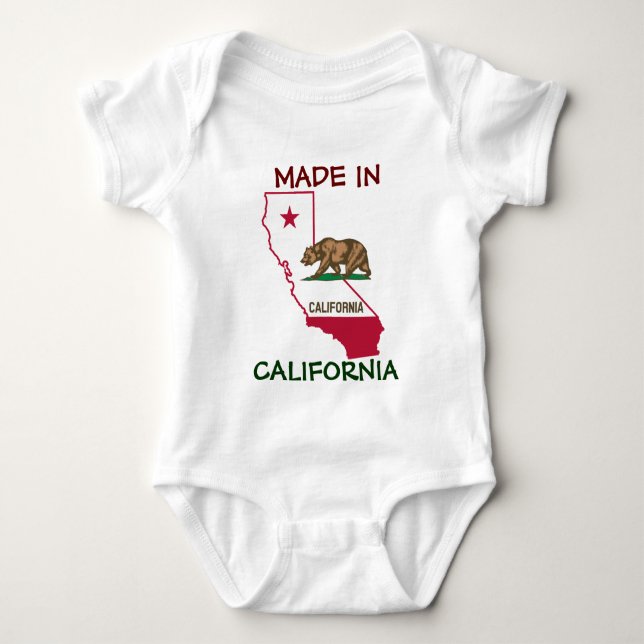 Made in California - Silhouette und Flagge Baby Strampler (Vorderseite)