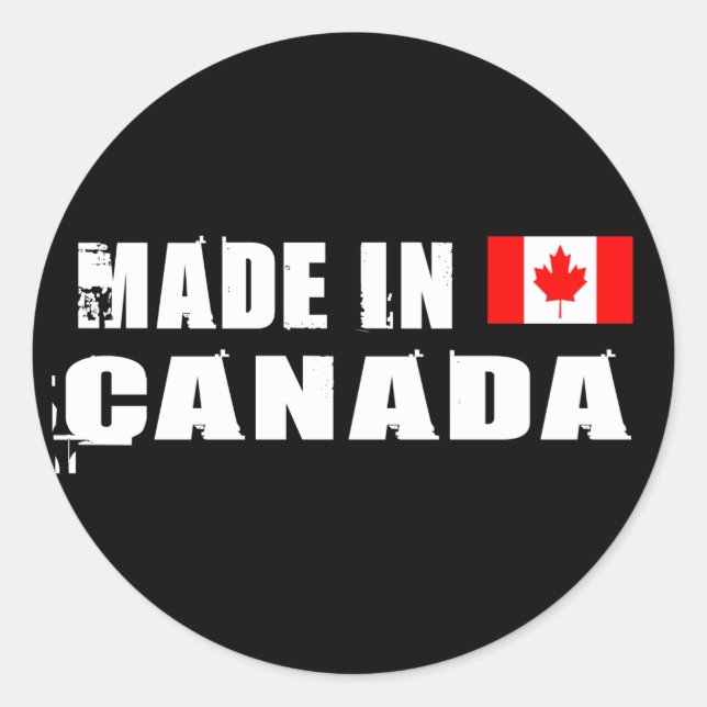Made in Canada Runder Aufkleber (Vorderseite)