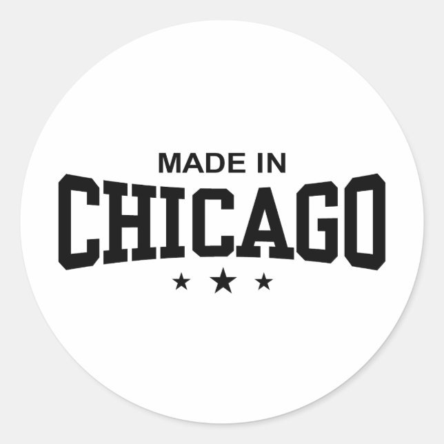 Made in Chicago Runder Aufkleber (Vorderseite)
