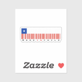 Made in Chile Barcode Flag Sticker