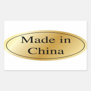 MADE IN CHINA RECHTECKIGER AUFKLEBER