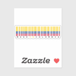 Made in Colombia Barcode Flag Sticker