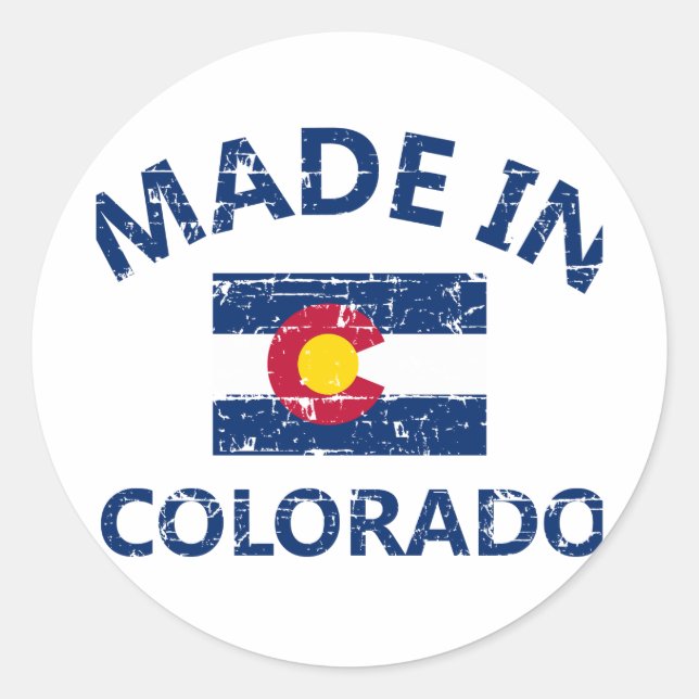 Made in Colorado Runder Aufkleber (Vorderseite)