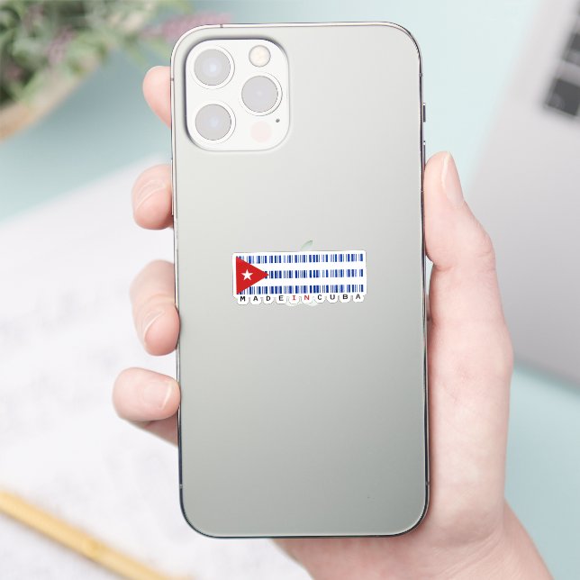 Made in Cuba Barcode Flag Aufkleber (Telefon)