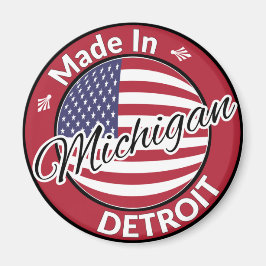 Made in Detroit Michigan USA Flag Magnet