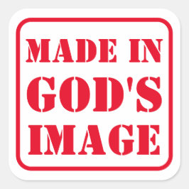 Made in GOD's Image Quadratischer Aufkleber