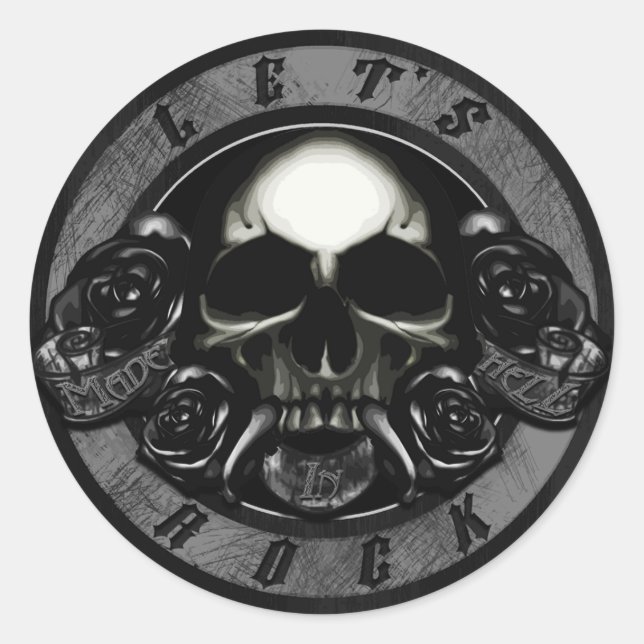 Made in Hell Runder Aufkleber (Vorderseite)