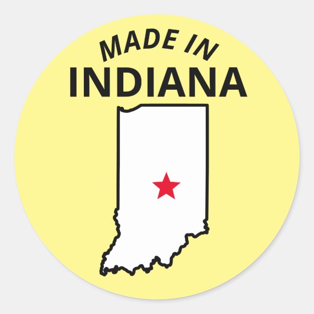 Made in Indiana Promotional Branding DIY Custom Runder Aufkleber (Vorderseite)