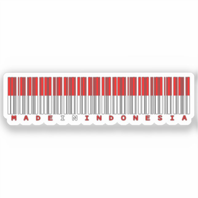 Made in Indonesia Barcode Flag Sticker (Recto)