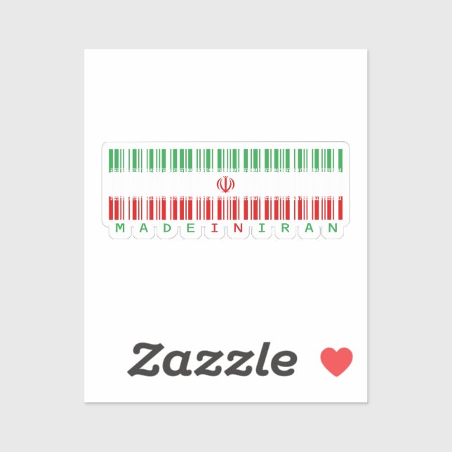 Made in Iran Barcode Flag Sticker (Feuille)