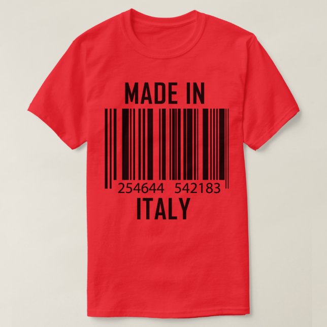 Made in Italy Barcode Funny T-Shirt (Design vorne)