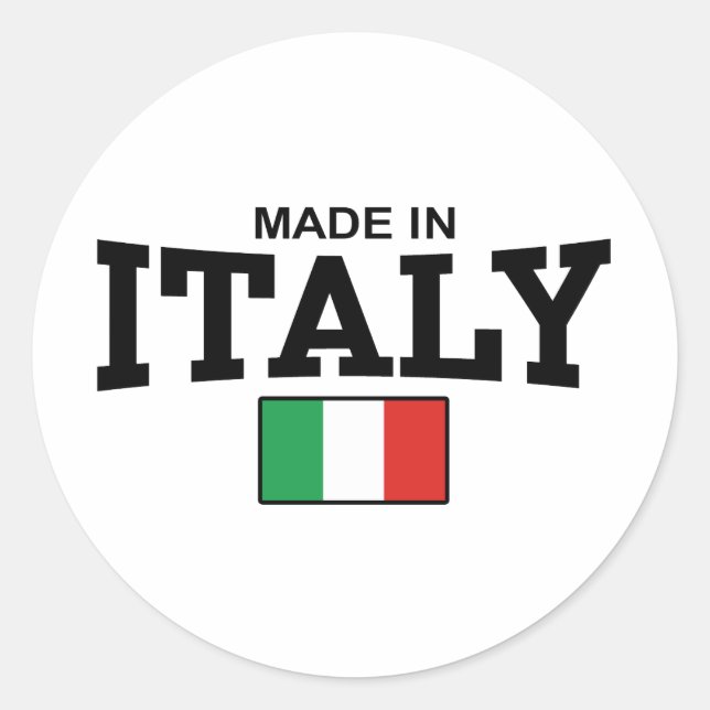 Made in Italy Runder Aufkleber (Vorderseite)