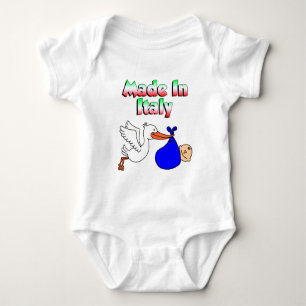 Made in Italy Stork Blue Baby Strampler