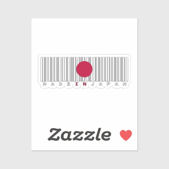 Made in Japan Barcode Flag Sticker (Feuille)