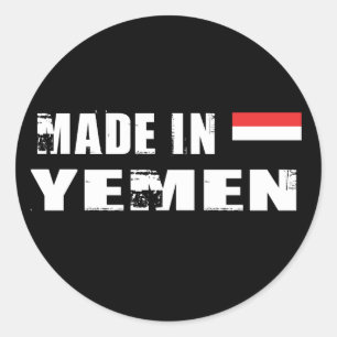 Made in Jemen Runder Aufkleber