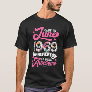 Made in June 1969 Floral 53 Jahre alt 53. Geburtst T-Shirt