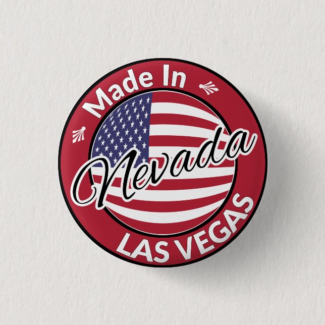 Made in Las Vegas Nevada USA Flag Button (Vorderseite)