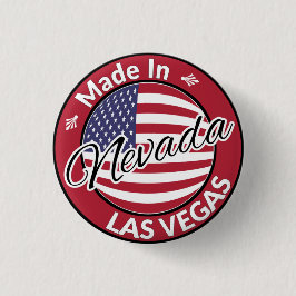 Made in Las Vegas Nevada USA Flag Button