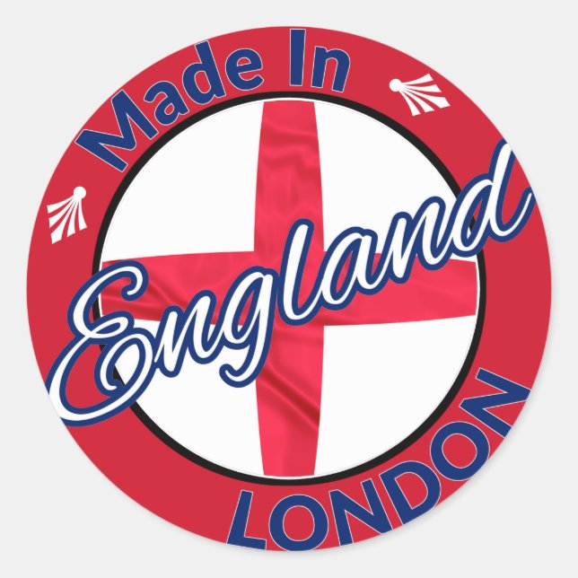 Made in London England St George Flag Runder Aufkleber (Vorderseite)