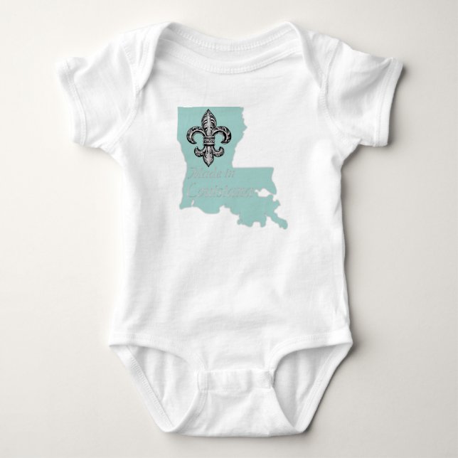 Made in Louisiana Fleur de Lys Baby Strampler Romp (Vorderseite)