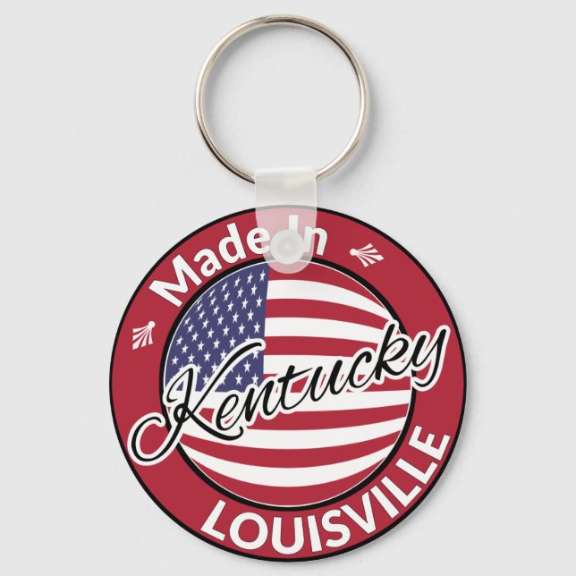Made in Louisville Kentucky USA Flag Schlüsselanhänger (Vorderseite)