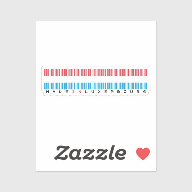 Made in Luxembourg Barcode Flag Aufkleber (Blatt)