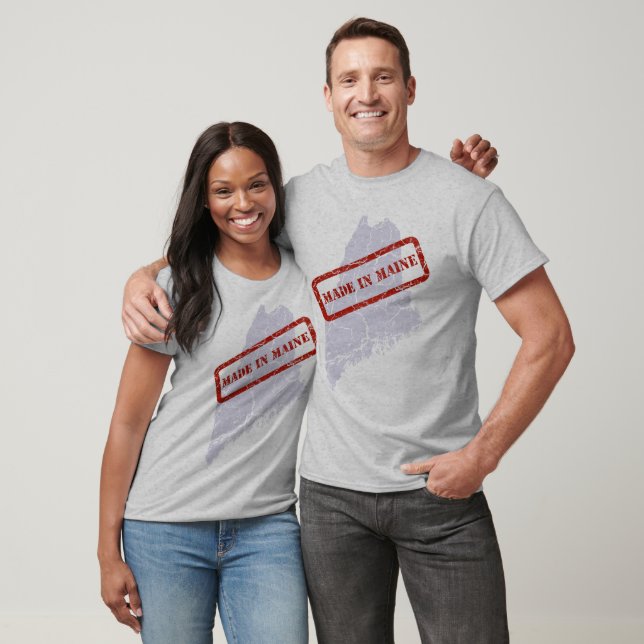 Made in Maine Grunge Gray T - Shirt (Unisex)