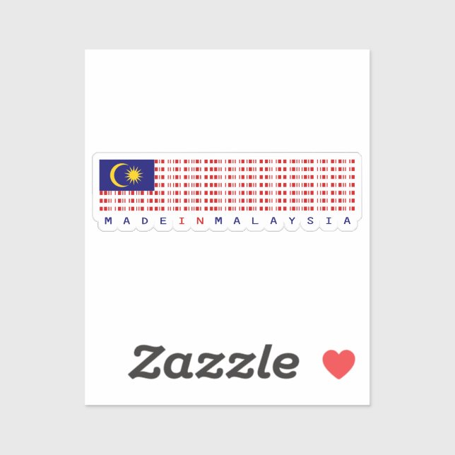 Made in Malaysia Barcode Flag Sticker (Feuille)