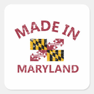 Made in Maryland Quadratischer Aufkleber