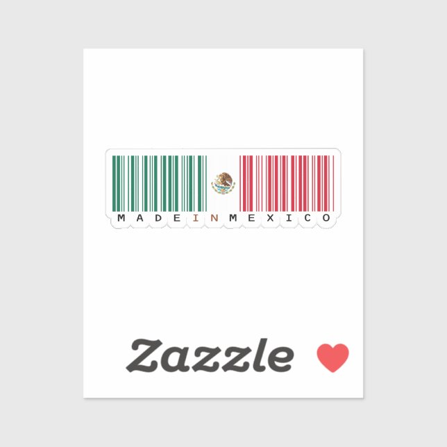 Made in Mexico Barcode Flag Aufkleber (Blatt)