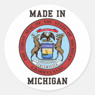 Made in Michigan Runder Aufkleber
