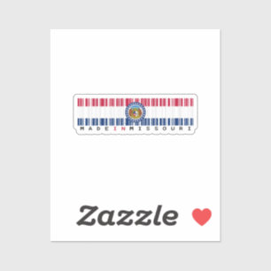 Made in Mississippi Barcode Flag Sticker - Staat