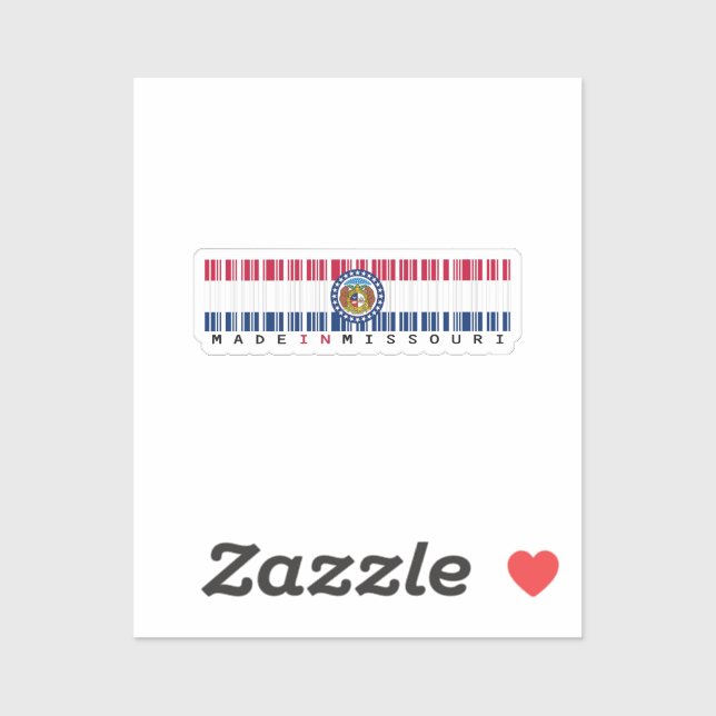 Made in Mississippi Barcode Sticker - State (Feuille)