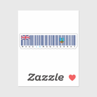 Made in Montserrat Barcode Flag Aufkleber