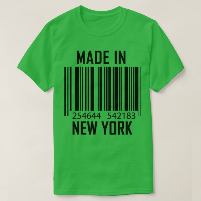 Made in New York Barcode Funny T-Shirt (Design vorne)