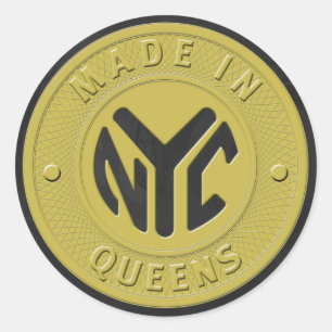 Made in New York Queens Runder Aufkleber