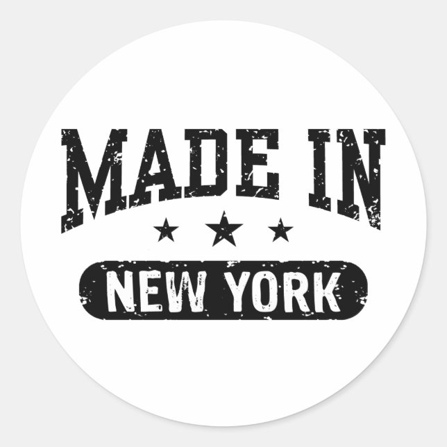 Made in New York Runder Aufkleber (Vorderseite)